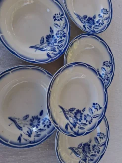 6 assiettes creuses anciennes de chez Sarreguemines modèle