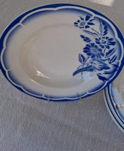 6 assiettes creuses anciennes de chez Sarreguemines modèle