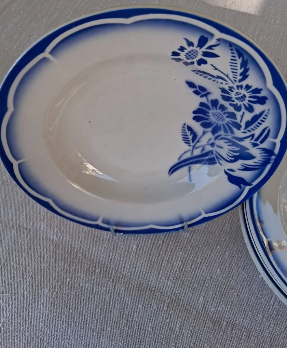 6 assiettes creuses anciennes de chez Sarreguemines modèle "André" en très