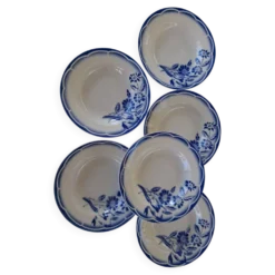 6 assiettes creuses anciennes de chez Sarreguemines modèle