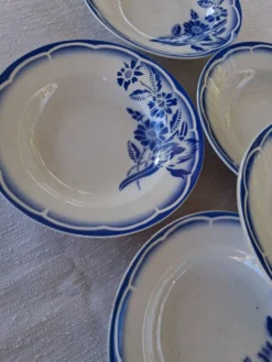 6 assiettes creuses anciennes de chez Sarreguemines modèle