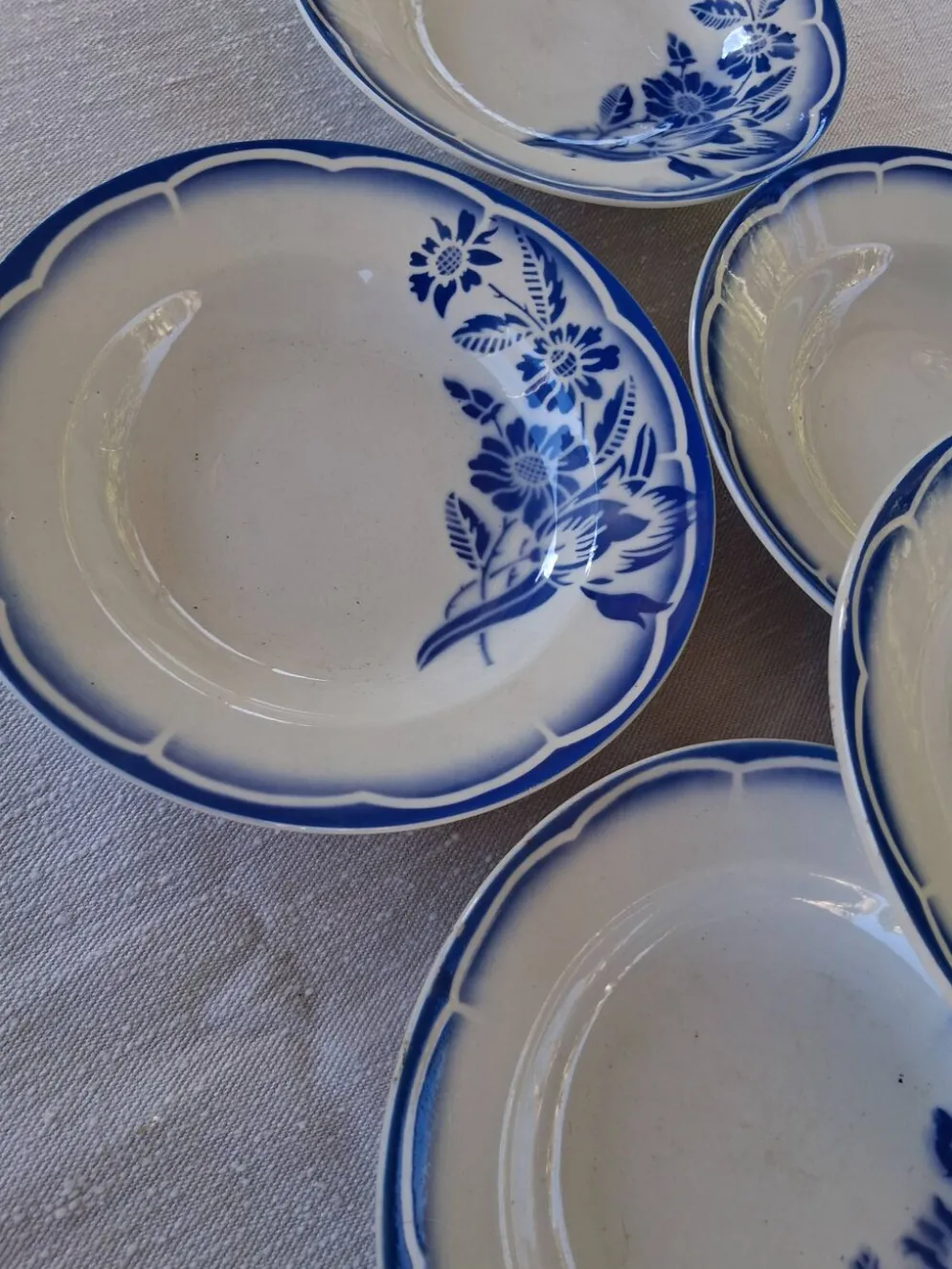 6 assiettes creuses anciennes de chez Sarreguemines modèle "André" en très
