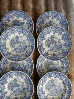 12 assiettes creuses anciennes Lunéville KG
