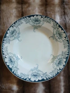 9 assiettes creuses anciennes dépareillées