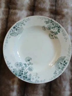 9 assiettes creuses anciennes dépareillées