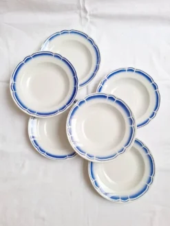 Assiettes creuses / Assiettes à salades Art Déco Badonviller bleu