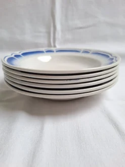 Assiettes creuses / Assiettes à salades Art Déco Badonviller bleu