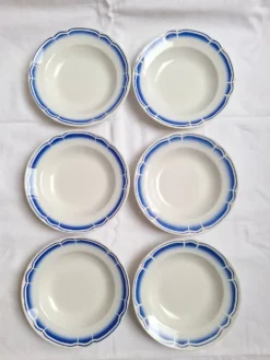 Assiettes creuses / Assiettes à salades Art Déco Badonviller bleu