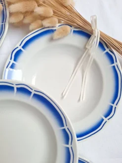 Assiettes creuses / Assiettes à salades Art Déco Badonviller bleu
