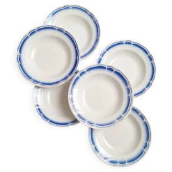 Assiettes creuses / Assiettes à salades Art Déco Badonviller bleu