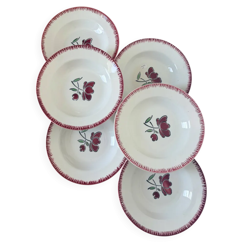 6 assiettes creuses Badonviller 200851