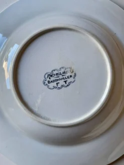 6 assiettes creuses Badonviller modèle Richelieu