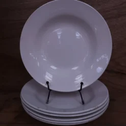 6 Assiettes Creuses blanches Porcelaine Digoin et St Amand