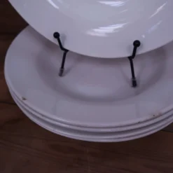 6 Assiettes Creuses blanches Porcelaine Digoin et St Amand