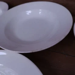 6 Assiettes Creuses blanches Porcelaine Digoin et St Amand