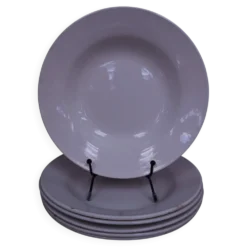 6 Assiettes Creuses blanches Porcelaine Digoin et St Amand