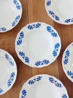 6 assiettes creuses Boch feuilles de chêne
