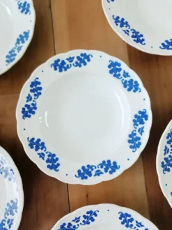6 assiettes creuses Boch feuilles de chêne