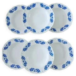 6 assiettes creuses Boch feuilles de chêne