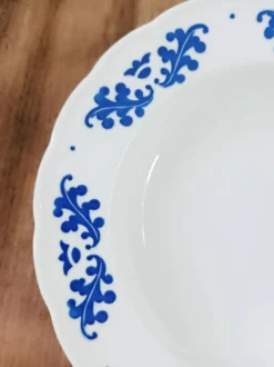 6 assiettes creuses Boch feuilles de chêne