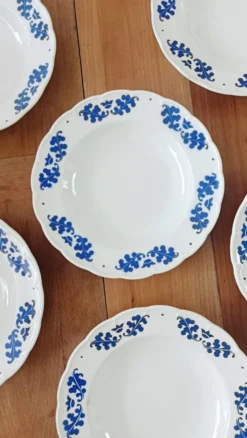 6 assiettes creuses Boch feuilles de chêne