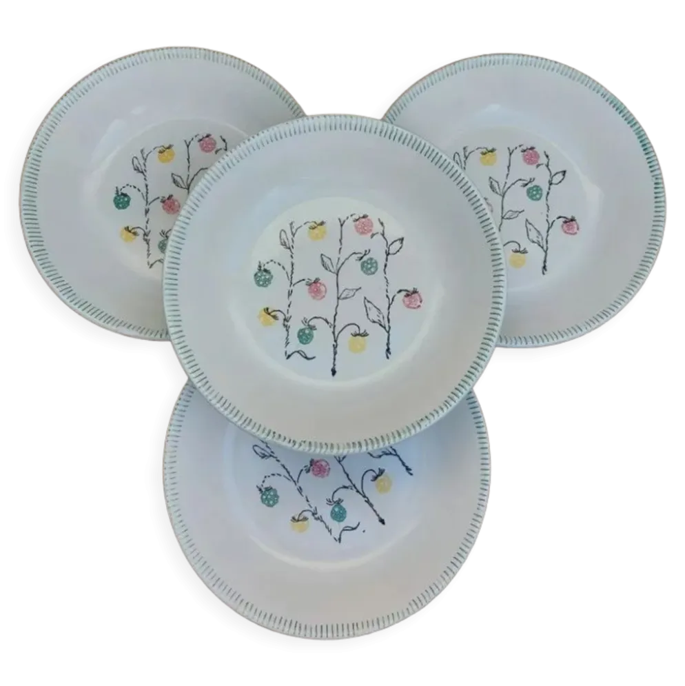 4 assiettes creuses céramique ancienne