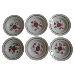 6 assiettes creuses Céranord St Amand vintage soup plates 50s
