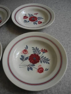 6 assiettes creuses Céranord St Amand vintage soup plates 50s