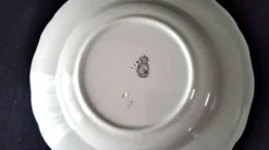 4 Assiettes creuses demi porcelaine de Lunéville KG Modèle "Réverbère"