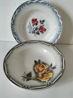 4 assiettes creuses Digoin Sarreguemines – modèles Marinette & Adèle