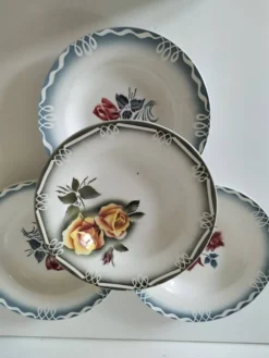 4 assiettes creuses Digoin Sarreguemines – modèles Marinette & Adèle
