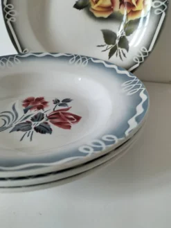 4 assiettes creuses Digoin Sarreguemines – modèles Marinette & Adèle