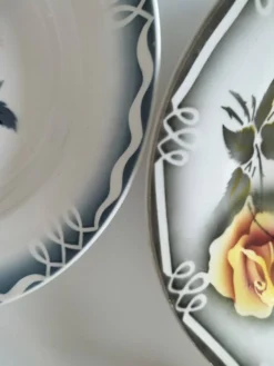 4 assiettes creuses Digoin Sarreguemines – modèles Marinette & Adèle