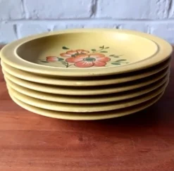6 ASSIETTES creuses en céramique française K&G Luneville, Ø 22,8 cm