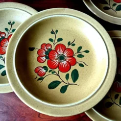 6 ASSIETTES creuses en céramique française K&G Luneville, Ø 22,8 cm