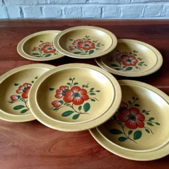 6 ASSIETTES creuses en céramique française K&G Luneville, Ø 22,8 cm