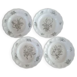 4 assiettes creuses en faïence de Lunéville
