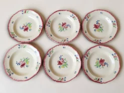 6 assiettes creuses en faïence de Gien modèle Lorraine