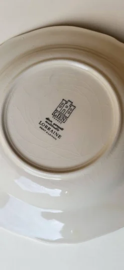 6 assiettes creuses en faïence de Gien modèle Lorraine