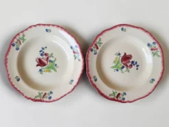 6 assiettes creuses en faïence de Gien modèle Lorraine