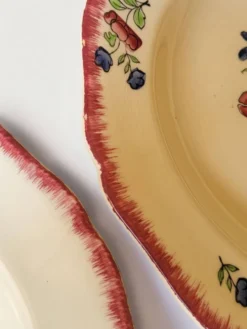6 assiettes creuses en faïence de Gien modèle Lorraine