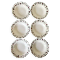 Assiettes creuses en faïence Niderviller , modèle Loire