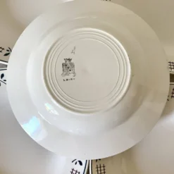Assiettes creuses en faïence Niderviller , modèle Loire