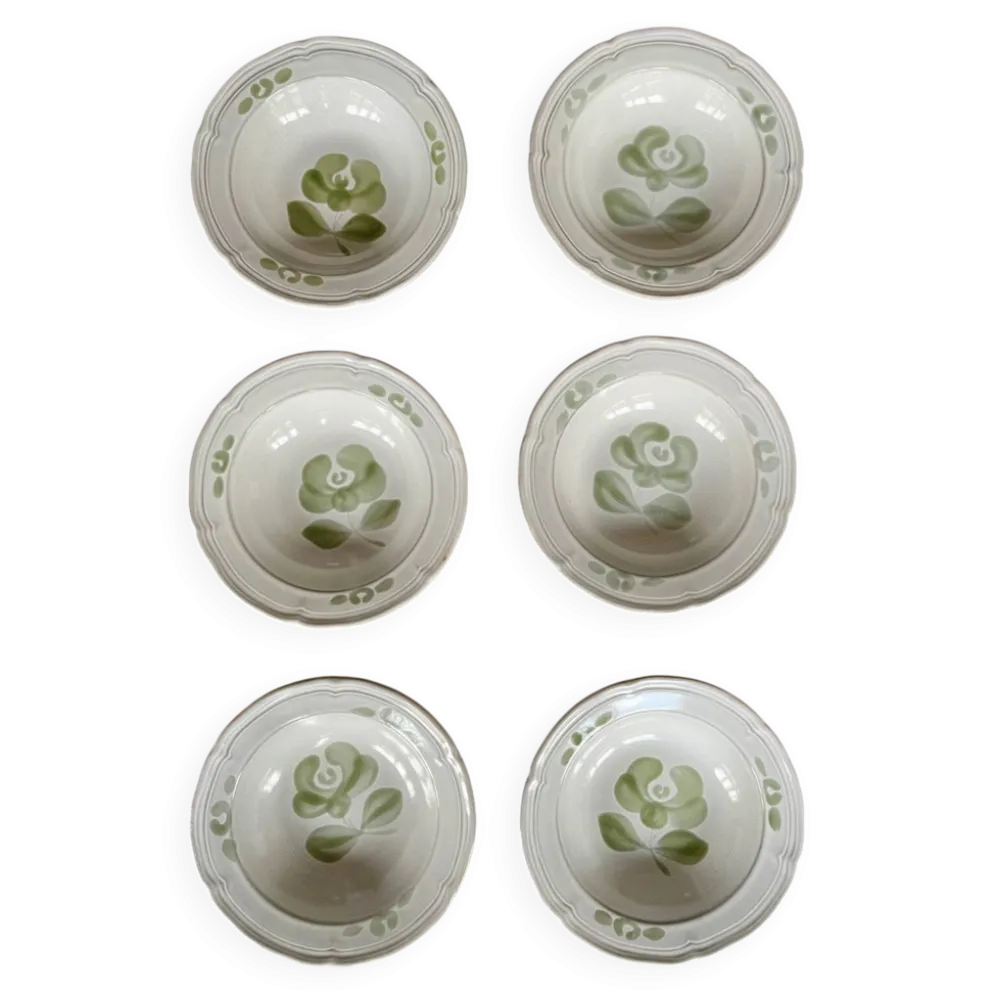 6 assiettes creuses en faïence Niderviller