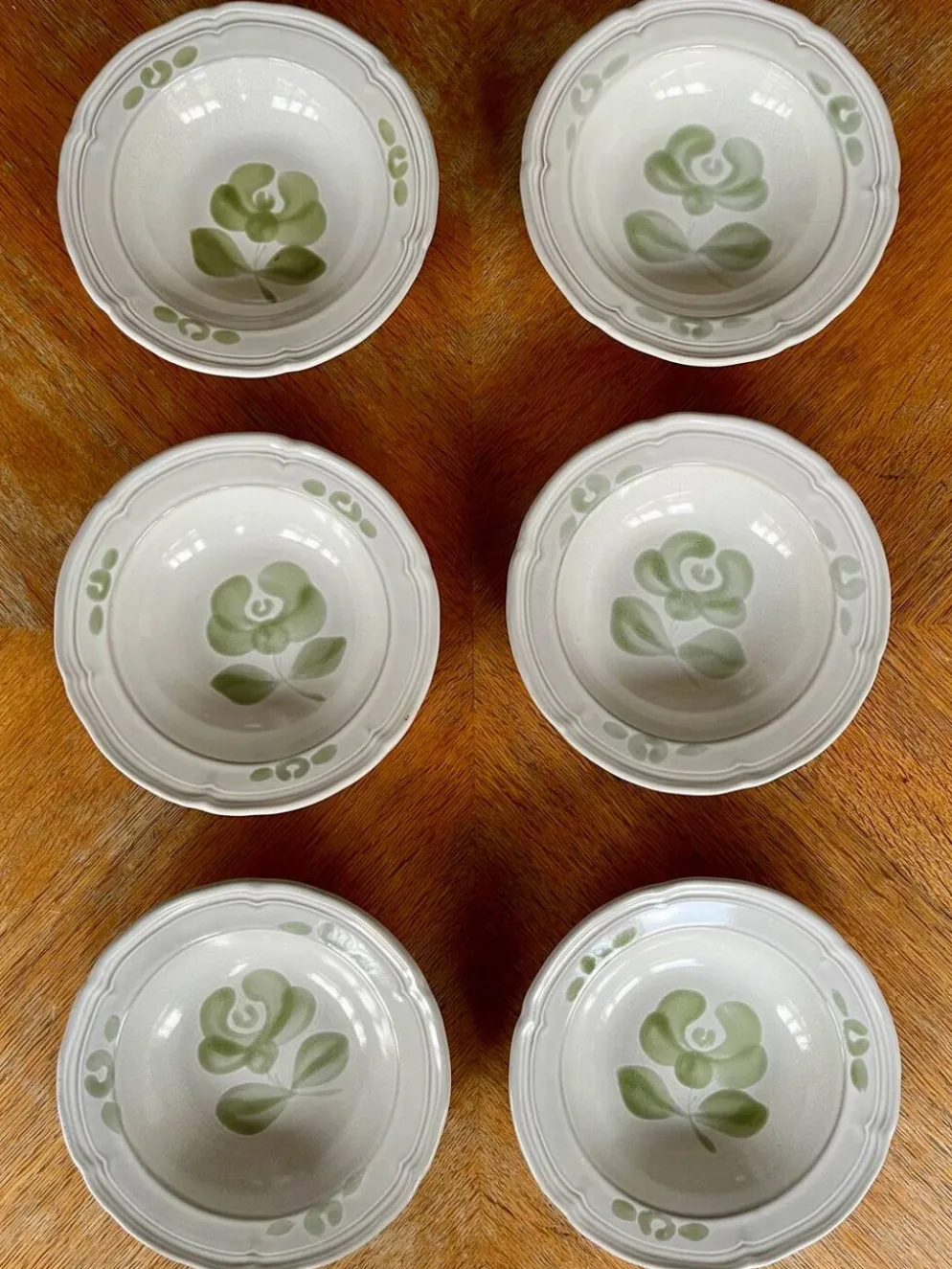 6 assiettes creuses en faïence Niderviller