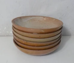 6 assiettes creuses en grès Vintage
