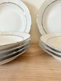 9 Assiettes creuses en porcelaine de limoge