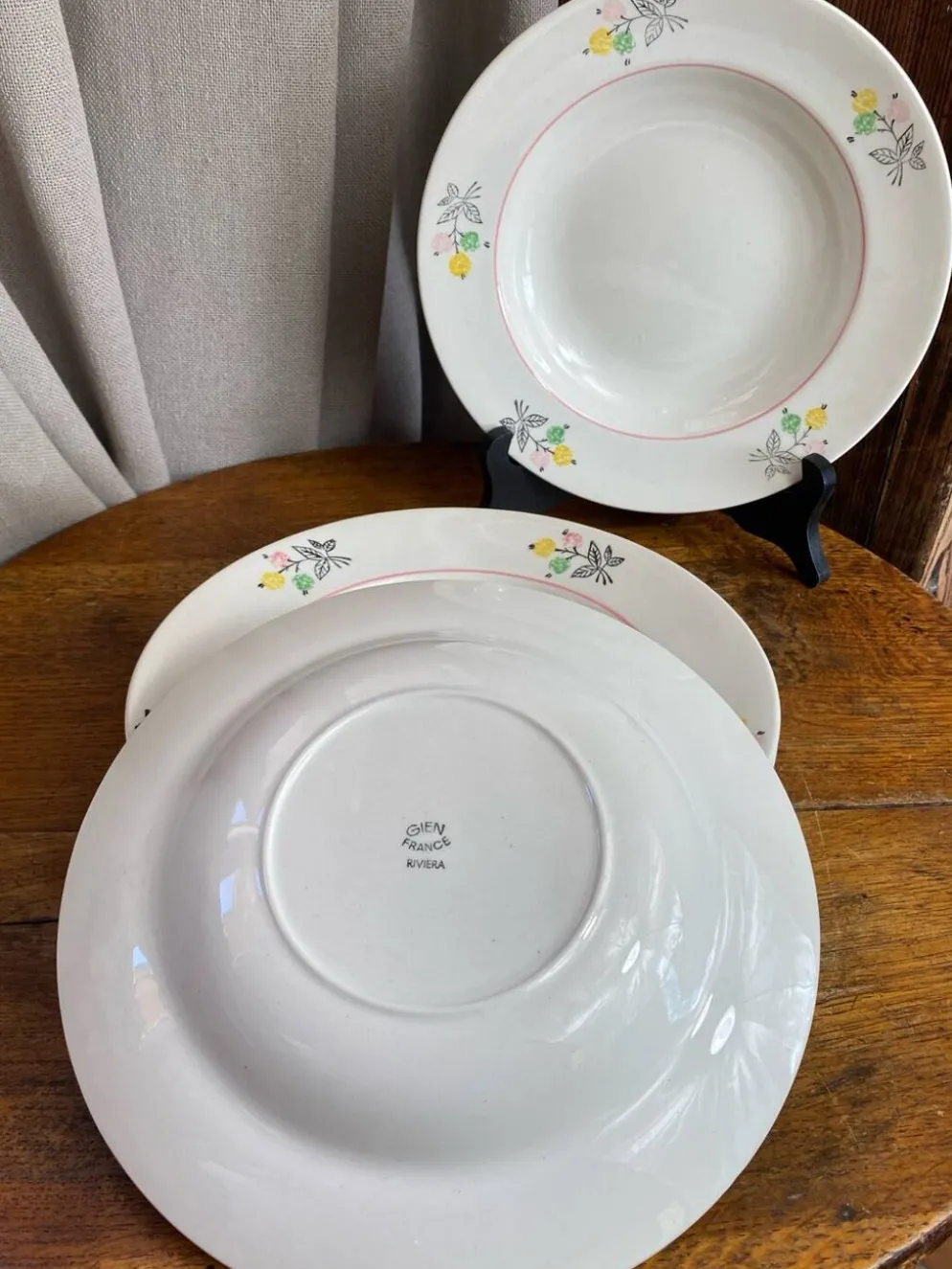 Assiettes creuses en porcelaine, Gien