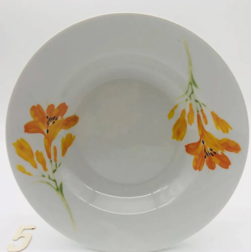 6 assiettes creuses en porcelaine « chriss g. collection »