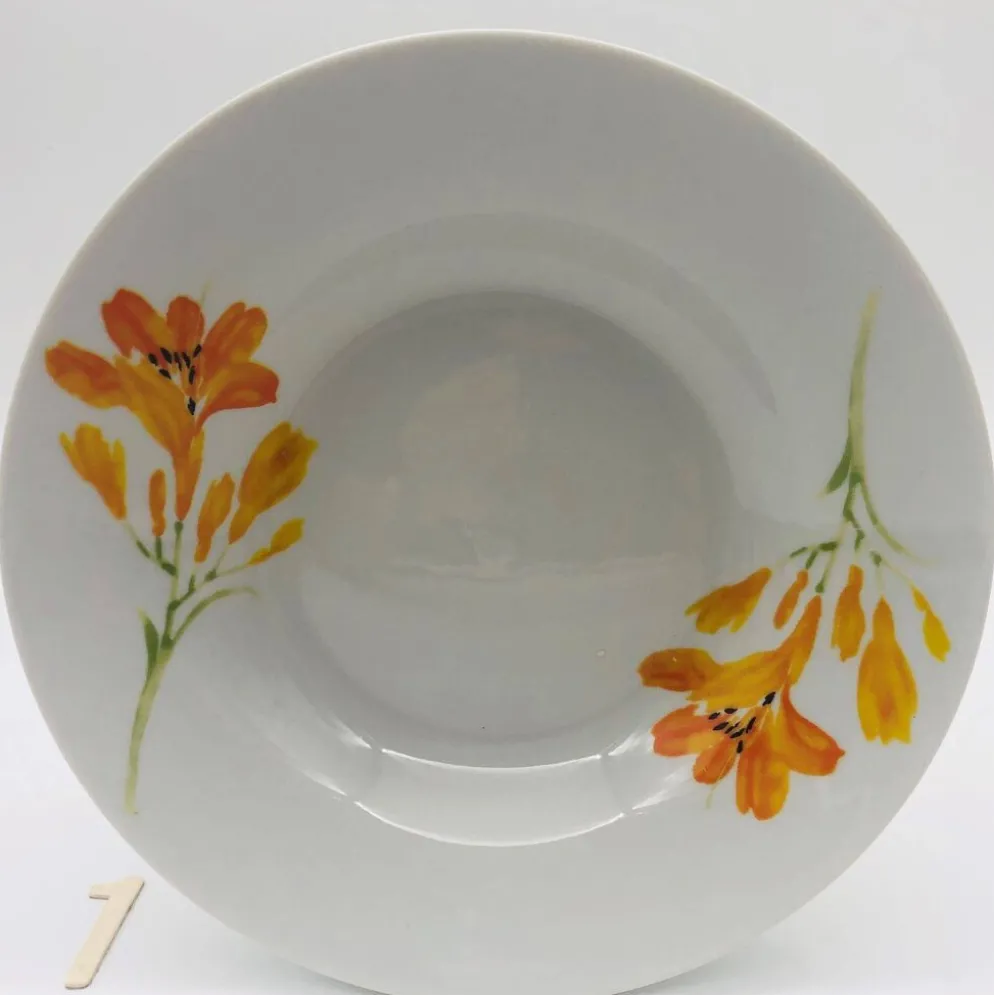 6 assiettes creuses en porcelaine « chriss g. collection »
